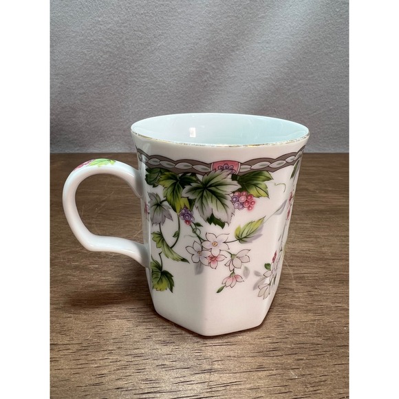 Andrea By Sadek Other - Andrea by Sadek Coffee Mug Grapevine Floral Octagonal Cottagecore Japan 80s VTG